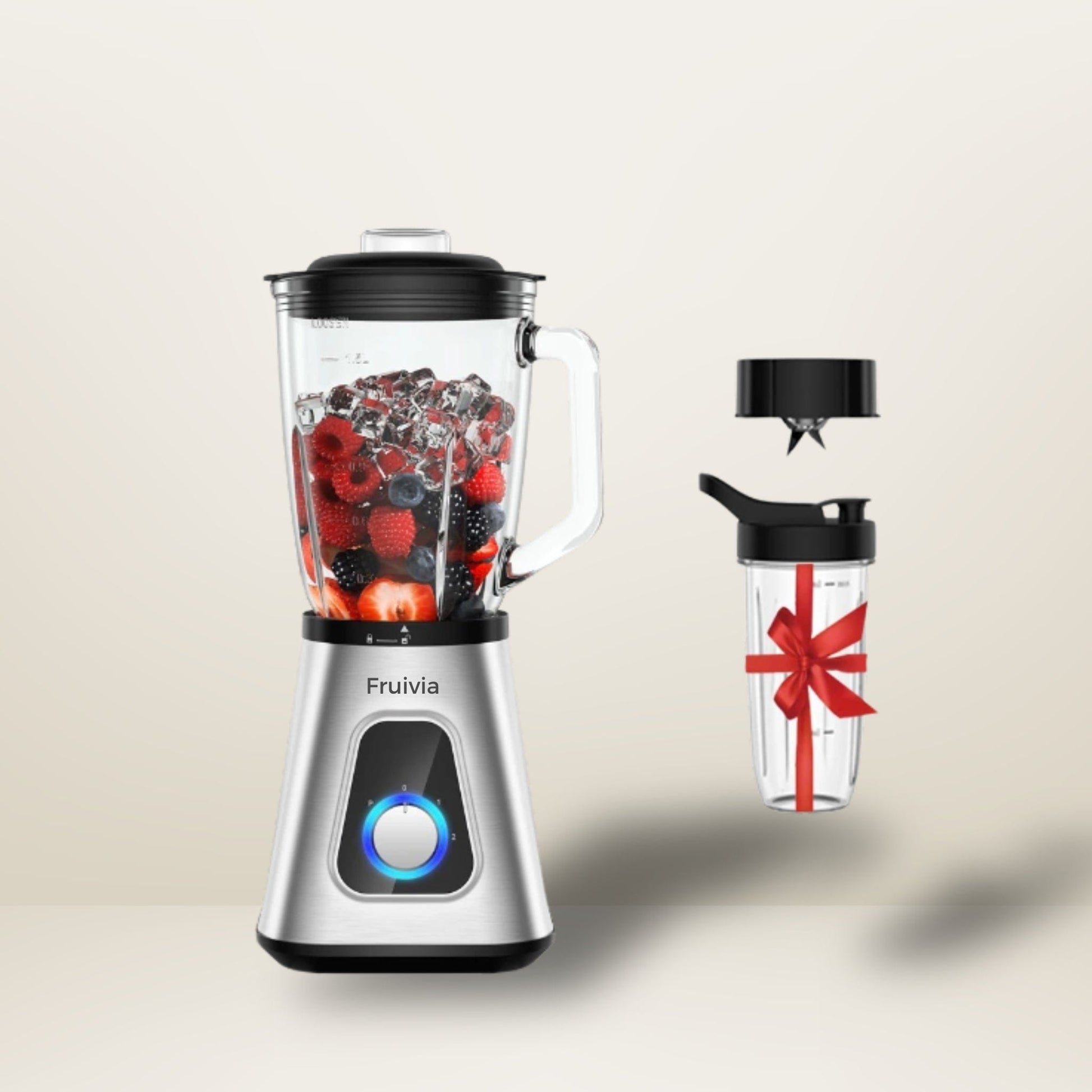 Blender Smoothie 1300W - Mixeur Puissant avec Bol en Verre 1.5L